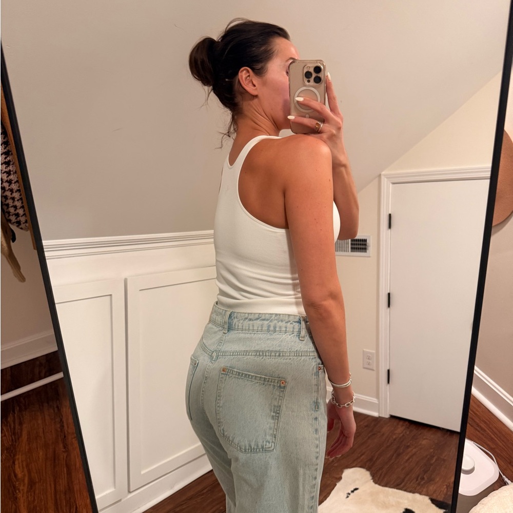 JoyLab White Ribbed Tank Top - Picture 2 of 6